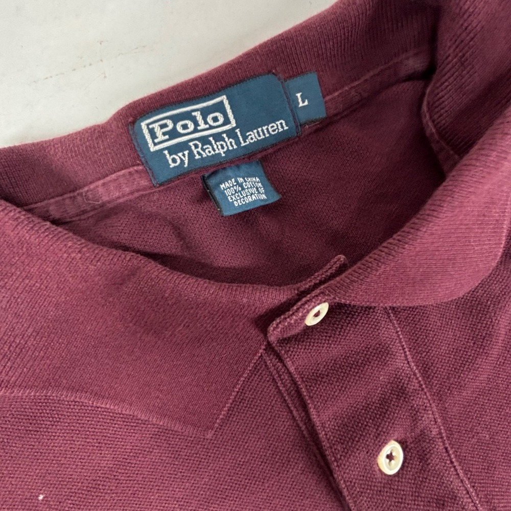 Polo Ralph Lauren Mens Burgundy Classic Fit Polo Shirt Size L - Picture 2 of 5
